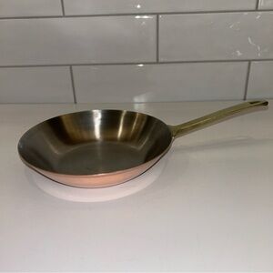 Copper Frying Pan with Brass Handle